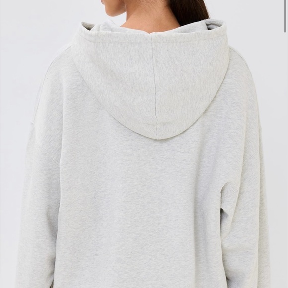 Anine Bing Harvey Hoodie distressed sweatshirt, Heather Grey, XS - Picture 2 of 11